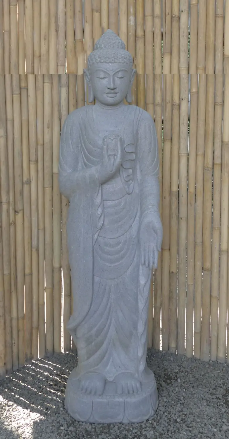  Product image 1 of the product “Standing Buddha with Lotus Flower, ca. 182cm H ”